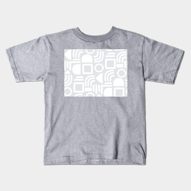 Gray Minimal Solid Geometry Kids T-Shirt by Carolina Díaz